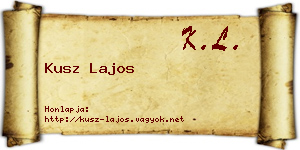 Kusz Lajos névjegykártya