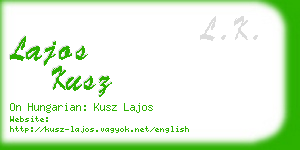 lajos kusz business card